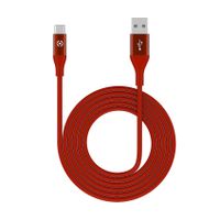 Celly - USB-Kabel Type-C, 3 meter, Rood - Siliconen - Celly Feeling - thumbnail