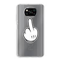 Middle finger white: Xiaomi Poco X3 NFC Transparant Hoesje