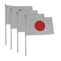 Set van 4x stuks luxe grote zwaaivlaggen Japan 30 x 45 cm