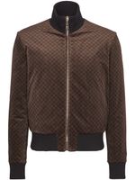 Balmain veste bomber réversible à motif monogrammé - Marron - thumbnail