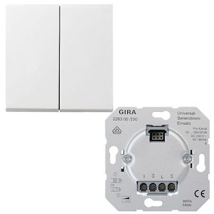 Gira Serie Tastdimmer Systeem 3000 - 540200 20-210W met dim drukknop zuiverwit glanzend