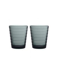 Iittala Aino Aalto Glas 22 cl donkergrijs 2 stuks - thumbnail
