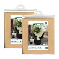 Plantenhoes XL - 2x stuks - 10 x 2 meter - beige - anti-vorst planten beschermhoes - 1000 x 200 cm - thumbnail