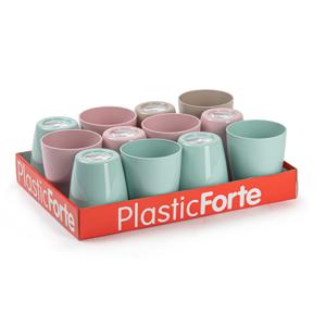 Plasticforte Drinkglazen - 12x - gekleurd - kunststof - 400 ml - herbruikbaar - waterglazen