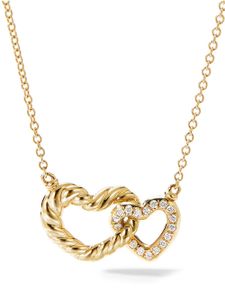 David Yurman collier Interlocking Heart en or 18ct à diamants