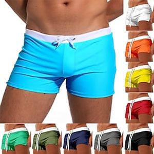 Voor heren Boardshorts Zwemshorts Lange zwembroeken Trekkoord met Mesh-voering Splitsen Effen Kleur Ademend Sneldrogend Sportief Strand Zwembad Chique en modern Casual / sportief Grasgroen Zwart Lightinthebox