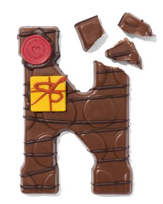 051 Handgedecoreerde Chocoladeletter Melk N 180g