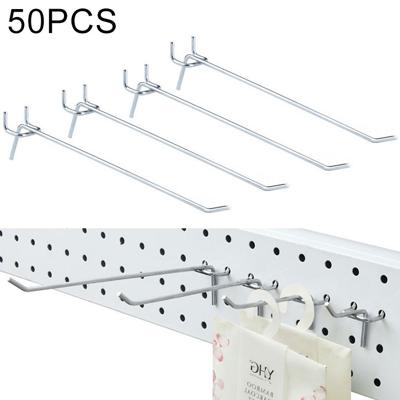 50 stuks supermarkt kleding Shop Pegboard Slat Wall haak plank gat plaat gat Pitch: 2 5 cm lengte: 20 cm draaddiameter: 3.3 mm