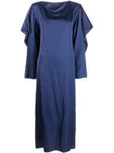 MM6 Maison Margiela robe en satin à manches longues - Bleu