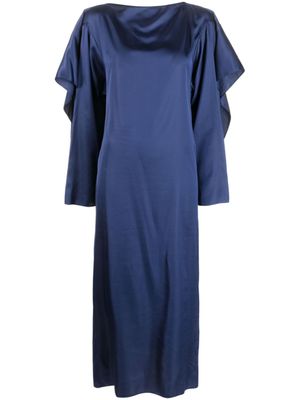 MM6 Maison Margiela robe en satin à manches longues - Bleu