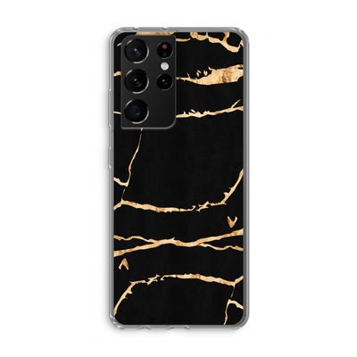 Gouden marmer: Samsung Galaxy S21 Ultra Transparant Hoesje