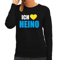 Apres-ski sweater / trui Wintersport Ich liebe Heino zwart voor dames - thumbnail