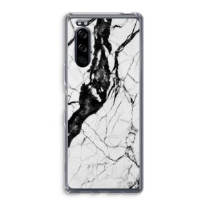 Witte marmer 2: Sony Xperia 5 Transparant Hoesje