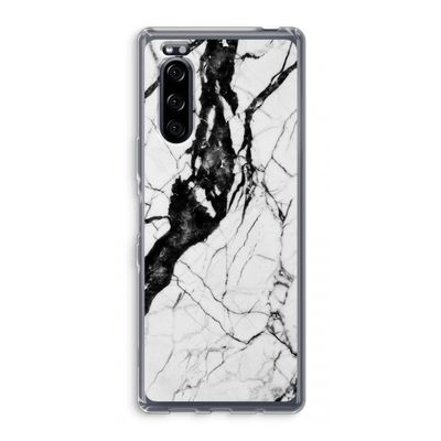 Witte marmer 2: Sony Xperia 5 Transparant Hoesje