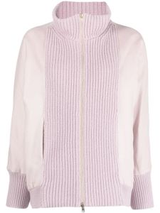 Herno knitted-panels zip-up jacket - Rose