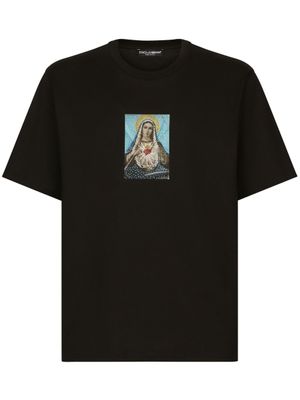 Dolce & Gabbana t-shirt en coton à imprimé graphique - Noir