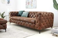 Chesterfield 3-zitsbank MODERN BAROK 235cm antiek bruin microvezel veerkern - 44396 Chesterfield 3-zitsbank MODERN BAROK 235cm antiek bruin microvezel veerkern - 44396