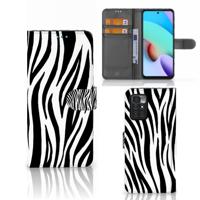 Xiaomi Redmi 10 | Telefoonhoesje | Met pasjeshouder | Zebra