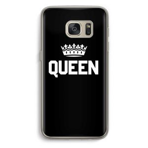 Queen zwart: Samsung Galaxy S7 Transparant Hoesje