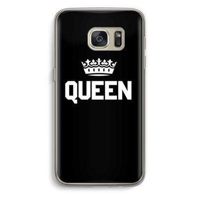 Queen zwart: Samsung Galaxy S7 Transparant Hoesje