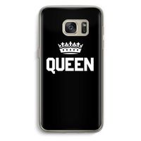 Queen zwart: Samsung Galaxy S7 Transparant Hoesje