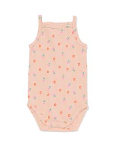 HEMA Romper Katoen Met Stretch Bloemen Roze (roze)