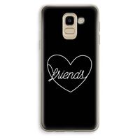 Friends heart black: Samsung Galaxy J6 (2018) Transparant Hoesje