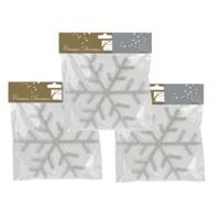 Sneeuwvlok hanger - 1x stuks - wit - piepschuim - 25 cm - kerstversiering - kerstdecoratie
