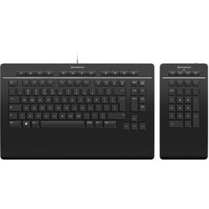 3Dconnexion Keyboard Pro with Numpad toetsenbord Kantoor USB + RF Wireless + Bluetooth QWERTY US International Zwart