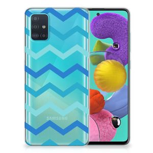 Samsung Galaxy A51 TPU bumper Zigzag Blauw