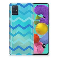 Samsung Galaxy A51 TPU bumper Zigzag Blauw - thumbnail