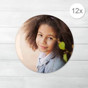Button magneten met foto groot - Set van 12