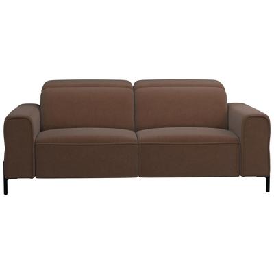 20% korting - Leen Bakker - Bank Dave 3-zits - Verstelbaar - Billy Joe - Cognac - Stof - Bruin - 105x198x79 Cm