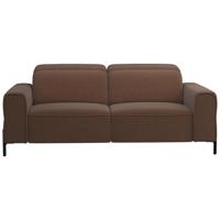 20% korting - Leen Bakker - Bank Dave 3-zits - Verstelbaar - Billy Joe - Cognac - Stof - Bruin - 105x198x79 Cm