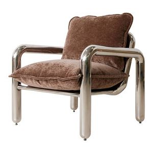 HKliving Chrome Lounge Fauteuil - Velvet Brown