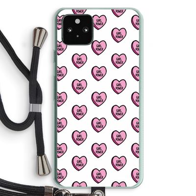 GIRL POWER: Pixel 5a 5G Transparant Hoesje met koord
