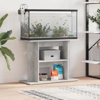 Aquariumstandaard 80x35x60 cm bewerkt hout betongrijs - thumbnail