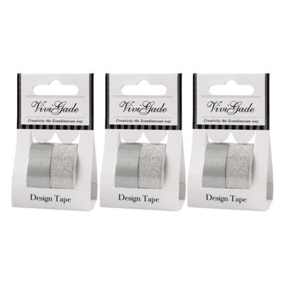 Washi tape siertape / plakband set - zilver glitter - 6x rollen - 7m / 10m - scrapbooking Washi tape siertape / plakband set - zilver glitter - 6x rollen - 7m / 10m - scrapbooking