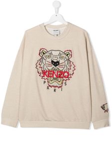 Kenzo Kids sweat à logo brodé - Tons neutres