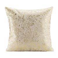 Leen Bakker - Sierkussen Filine - Zand/goud - 45x45 Cm - Polyester - Wit#Goudkleurig