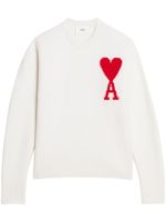 AMI Paris pull en laine à logo Ami de Coeur - Blanc