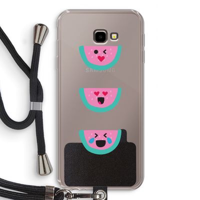 Smiley watermeloen: Samsung Galaxy J4 Plus Transparant Hoesje met koord