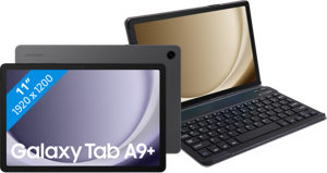 Samsung Galaxy Tab A9 Plus 11 inch 64GB Wifi en 5G Grijs + Just in Case Toetsenbord Hoes