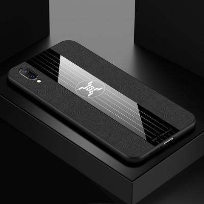 Voor vivo X23 XINLI stiksels doek textuur schokbestendig TPU beschermhoes (zwart)