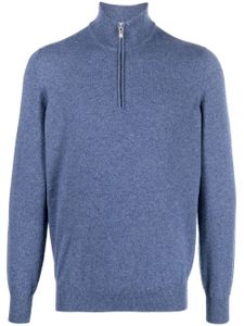 Brunello Cucinelli pull en maille à col zippé - Bleu