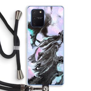 Pastel zwart: Samsung Galaxy Note 10 Lite Transparant Hoesje met koord
