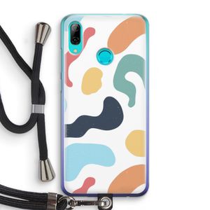 Memphis Shapes Blue: Huawei P Smart (2019) Transparant Hoesje met koord