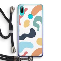 Memphis Shapes Blue: Huawei P Smart (2019) Transparant Hoesje met koord