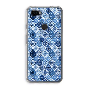 Blauw motief: Google Pixel 3a Transparant Hoesje