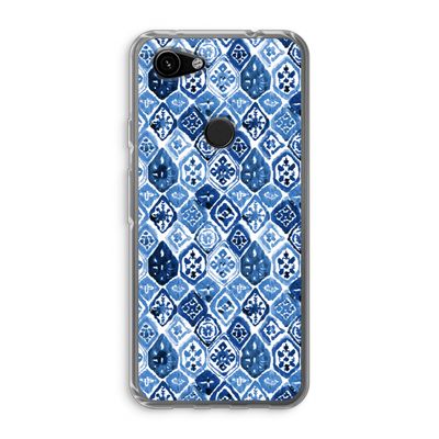 Blauw motief: Google Pixel 3a Transparant Hoesje